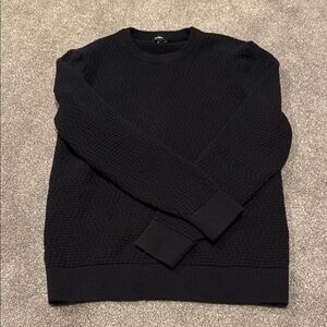 Express Men's Black Textured Crewneck Sweater